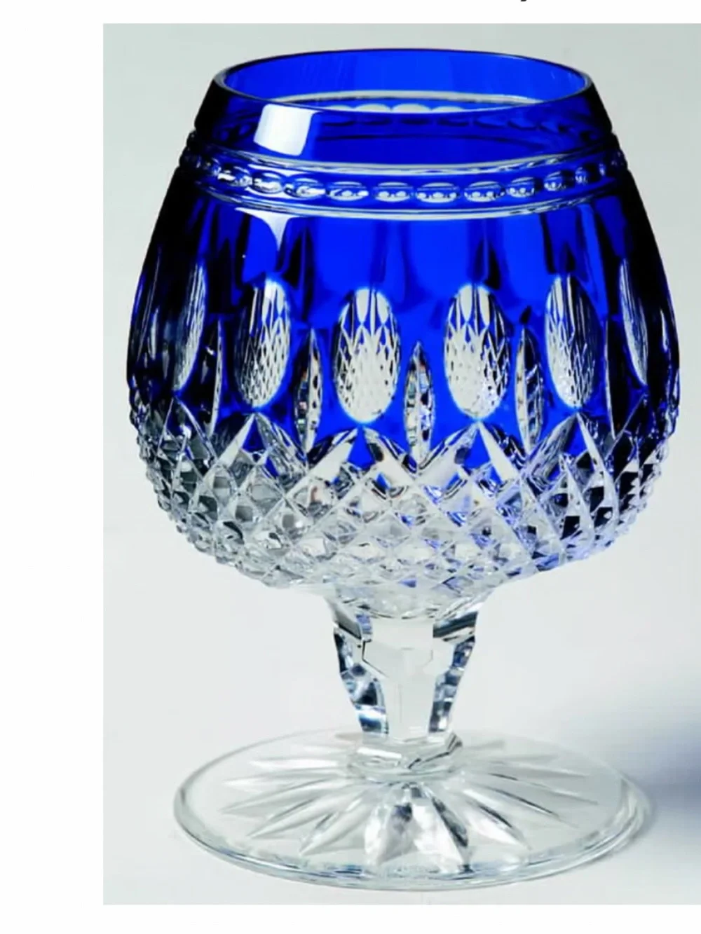 Waterford Clarendon Cobalt Blue Crystal Brandy Glasses, Pair - Picture 5 of 6